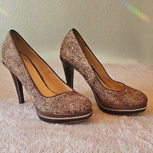 Cole Haan Textured Brown Heels